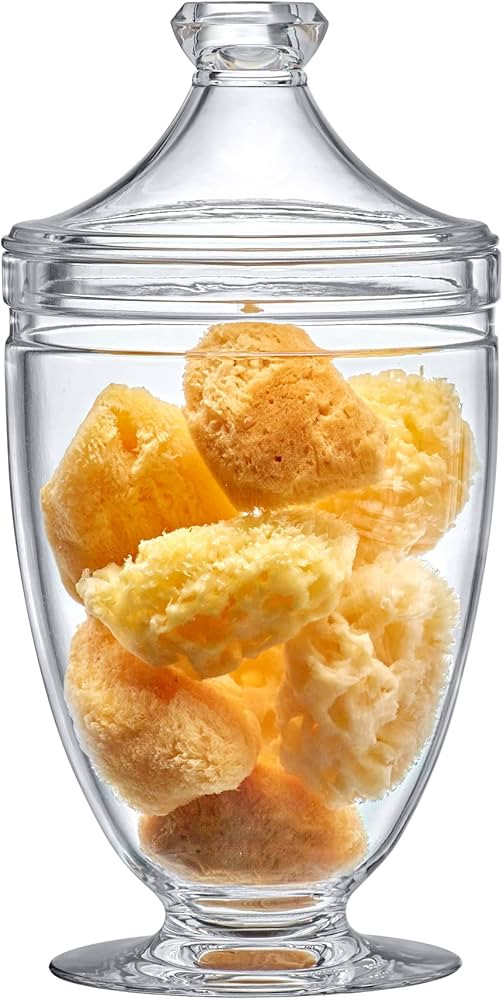 Amazing Abby - Annabel - Acrylic Bathroom Canister (46 oz), Plastic Apothecary Jar for Vanity, BP... | Amazon (US)