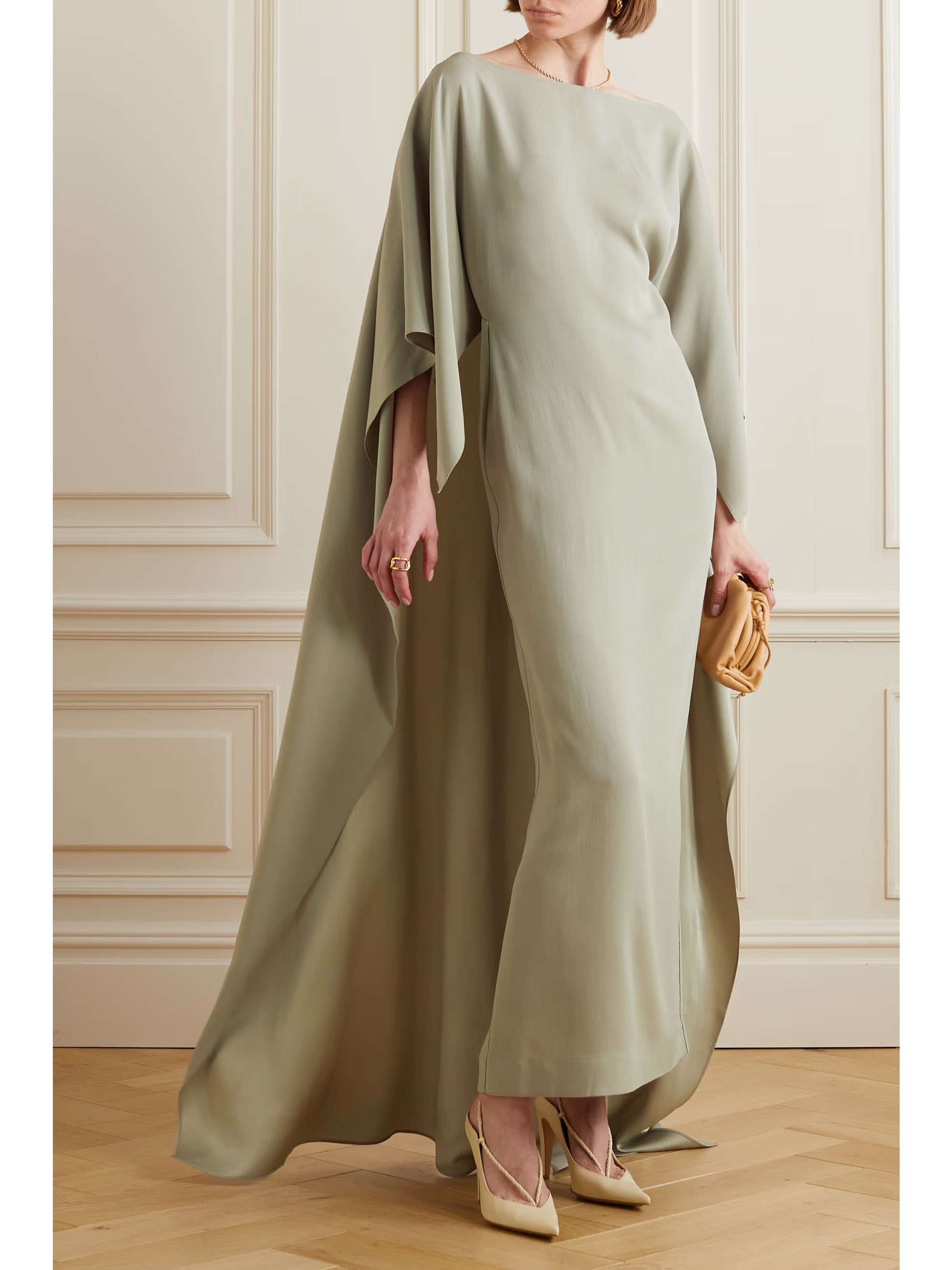 Leggera cape-effect crepe gown | NET-A-PORTER (US)
