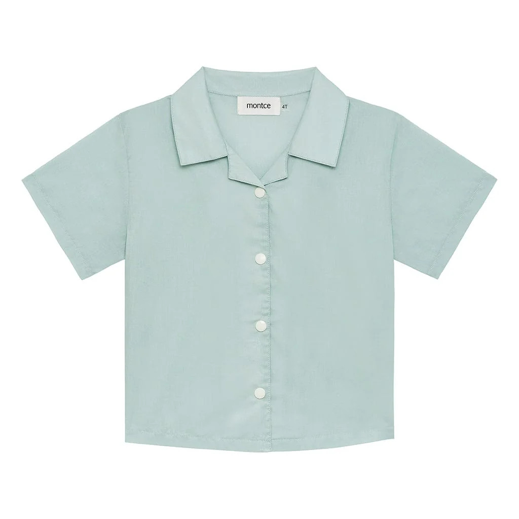 Powder Blue Mini Button Down Shirt | Montce