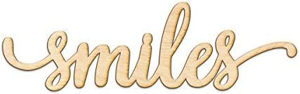 Smiles Script Wood Sign Home Decor Wall Art Unfinished Charlie 12" x 4" | Amazon (US)