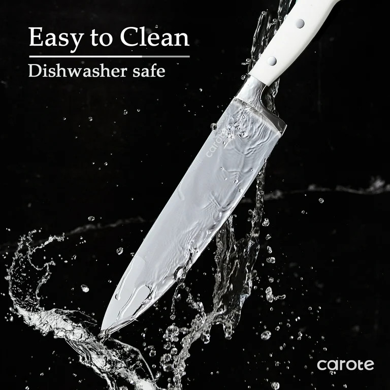 CAROTE 14 Pieces Knife Set with Wooden Block Stainless Steel Knives with Ergonomic Handle, Forged... | Walmart (US)