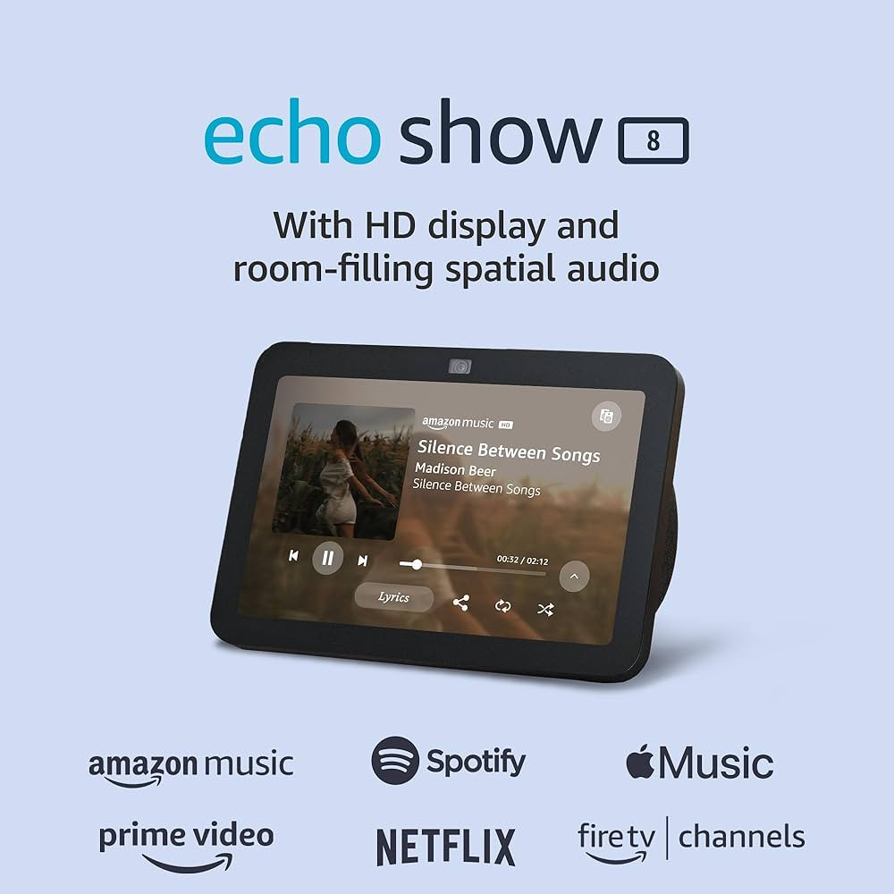 Amazon Echo Show 8 (3rd Gen, 2023 release) | With Spatial Audio, Smart Home Hub, and Alexa | Char... | Amazon (US)