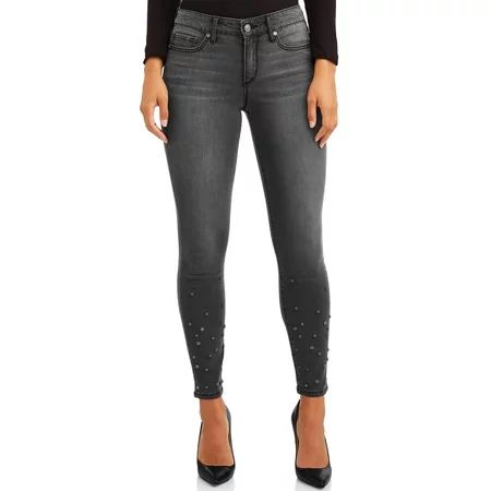 Sofia Jeans Sofia Skinny Studded Hem Mid Rise Stretch Ankle Jean Women's | Walmart (US)
