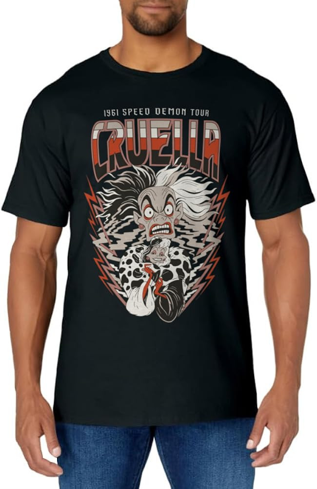 Disney Villains Cruella De Vil 1961 Speed Demon Tour Band T-Shirt | Amazon (US)