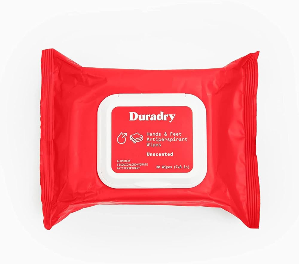 Duradry Antiperspirant Wipes - Maximum Strength, Antiperspirant for Hands & Feet, Deodorizing Swe... | Amazon (US)
