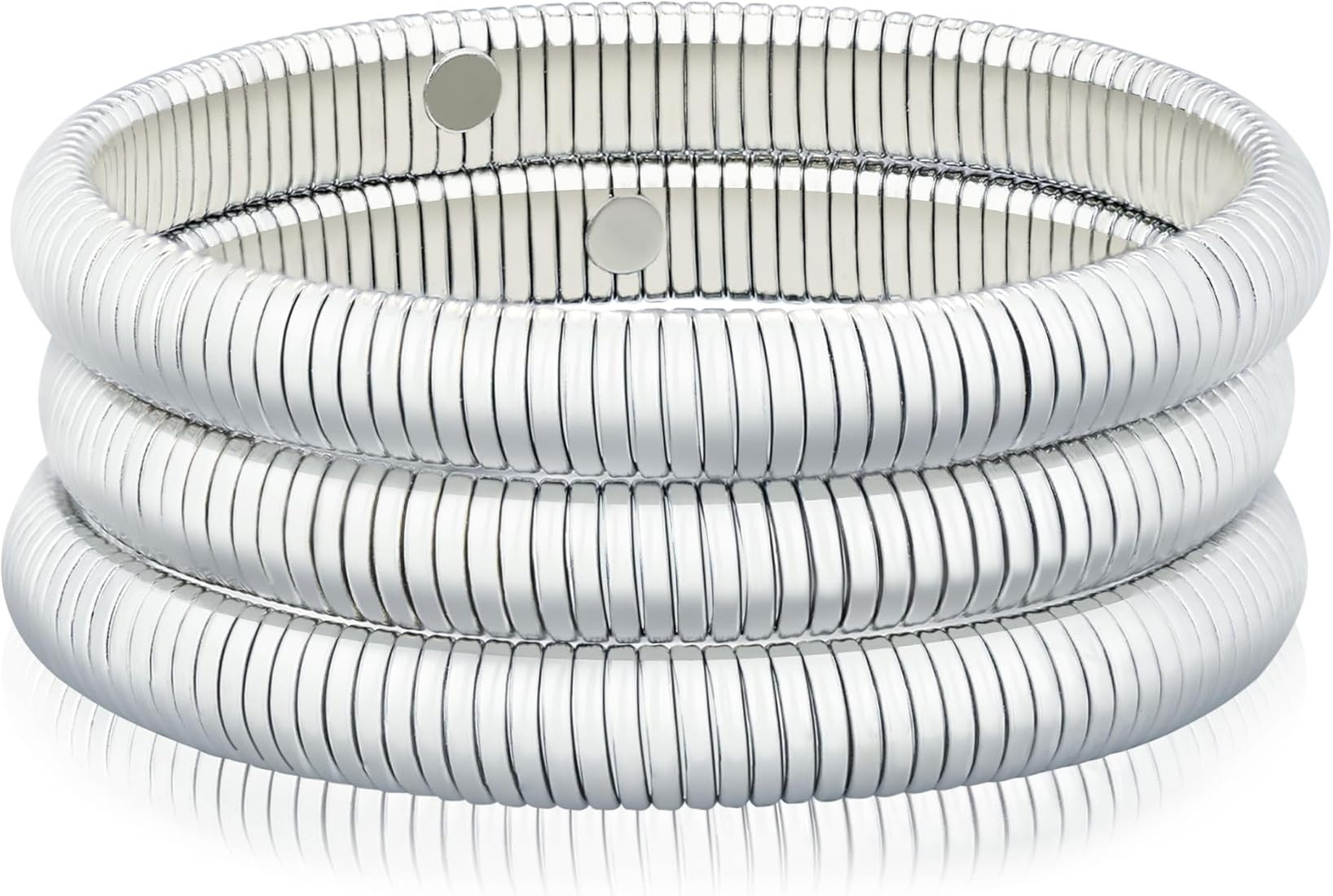 BONJOULRY Gold Bangle Bracelets Set for Women Men Stretchy Link Chain Bracelet Flexible Wide Wris... | Amazon (US)