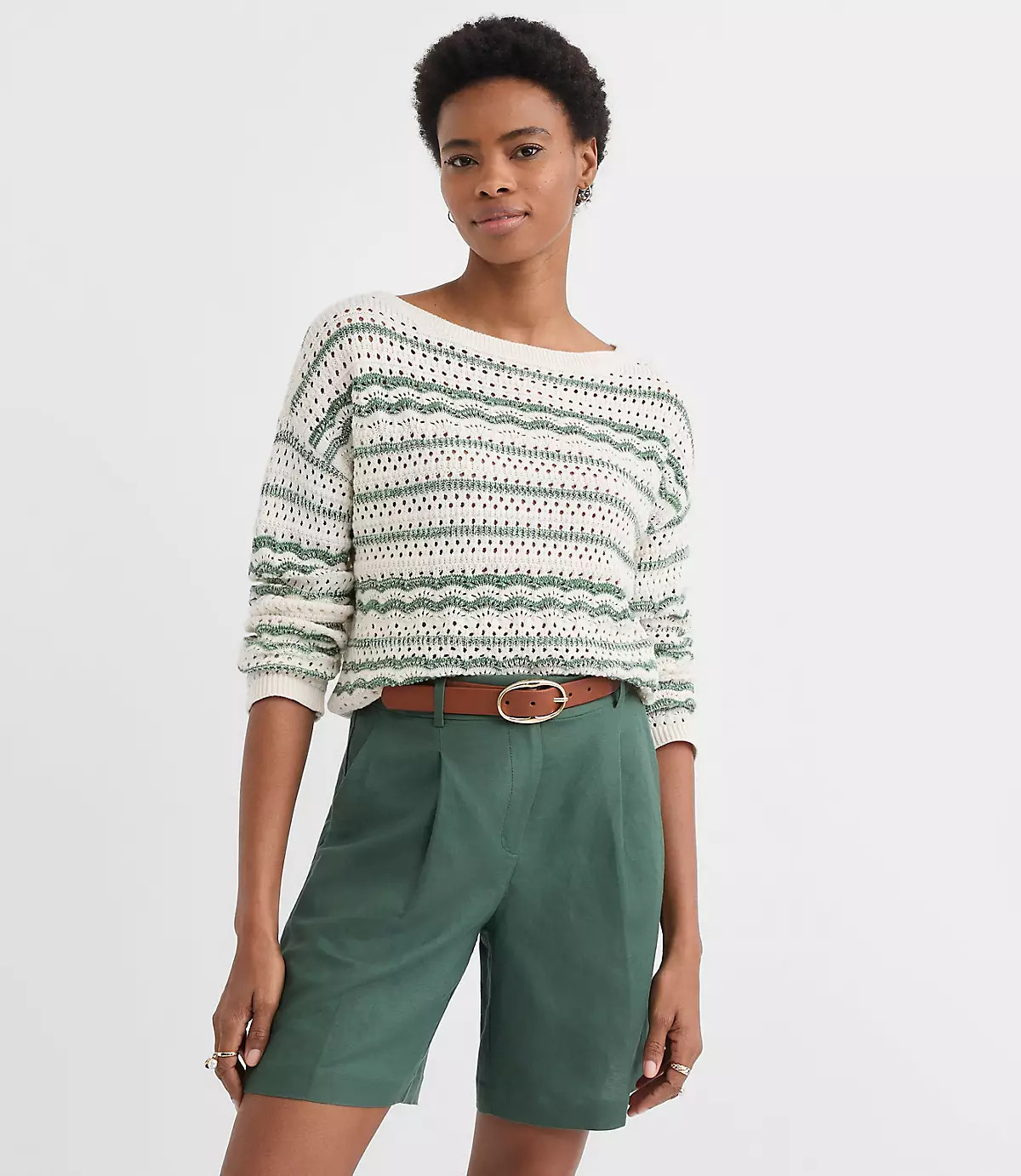 Stitchy Boatneck Sweater | LOFT