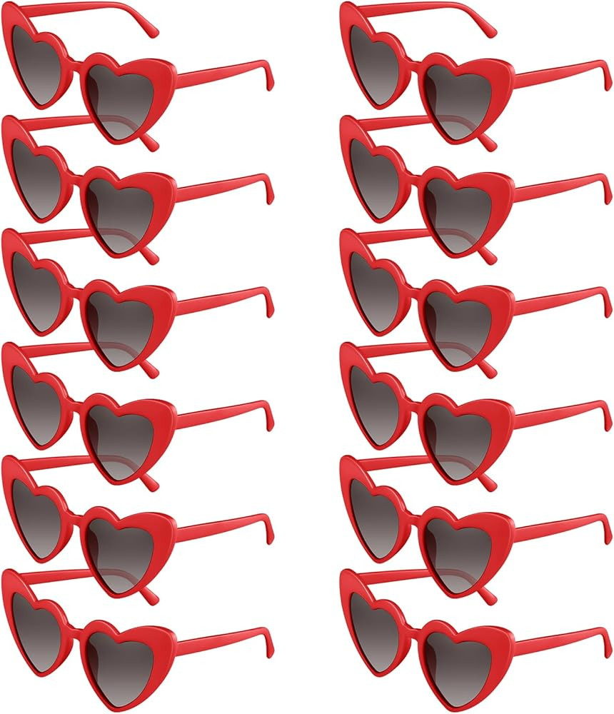 6/12/24/48 Pack Heart Sunglasses Vintage Heart Shaped Glasses Bulk Bachelorette Sunglasses for Wo... | Amazon (US)