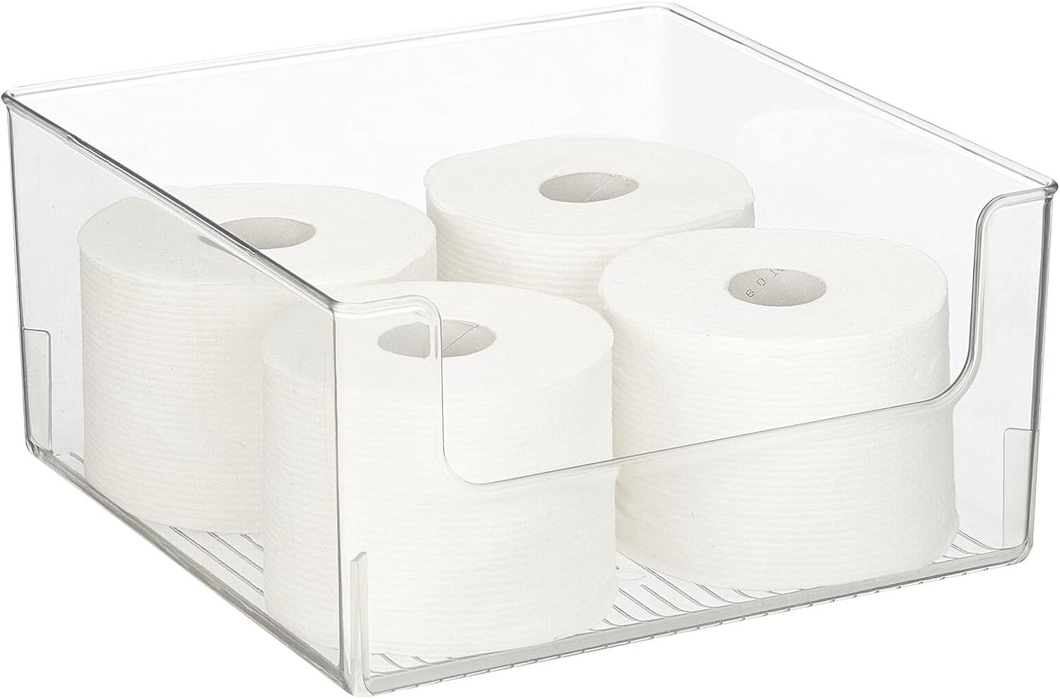 mDesign Modern Wide Plastic Open Front Dip Storage Organizer Bin Basket for Bathroom Organization... | Amazon (US)