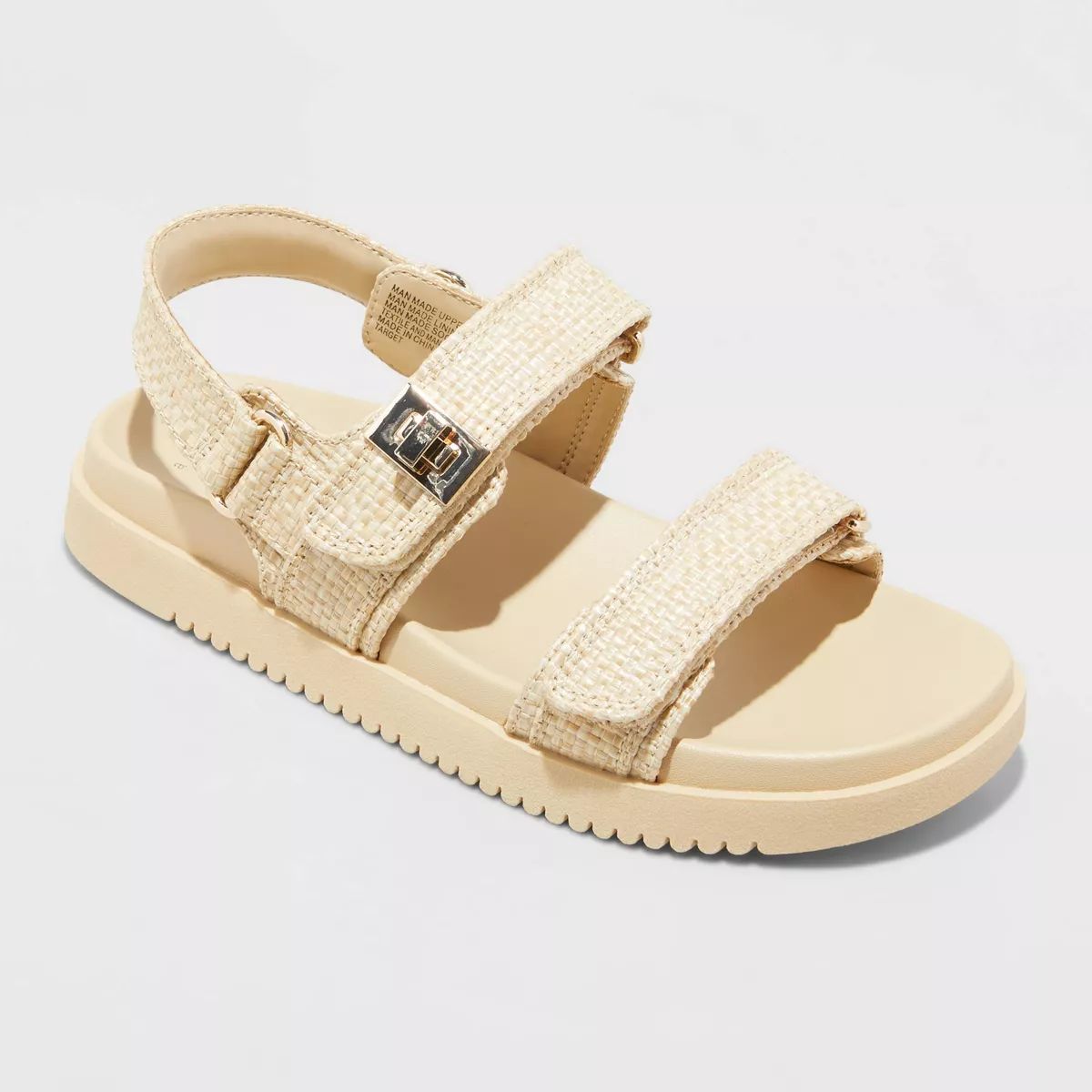 Women's Jonie Ankle Strap Footbed Sandals - A New Day™ Off-White 9.5 | Target