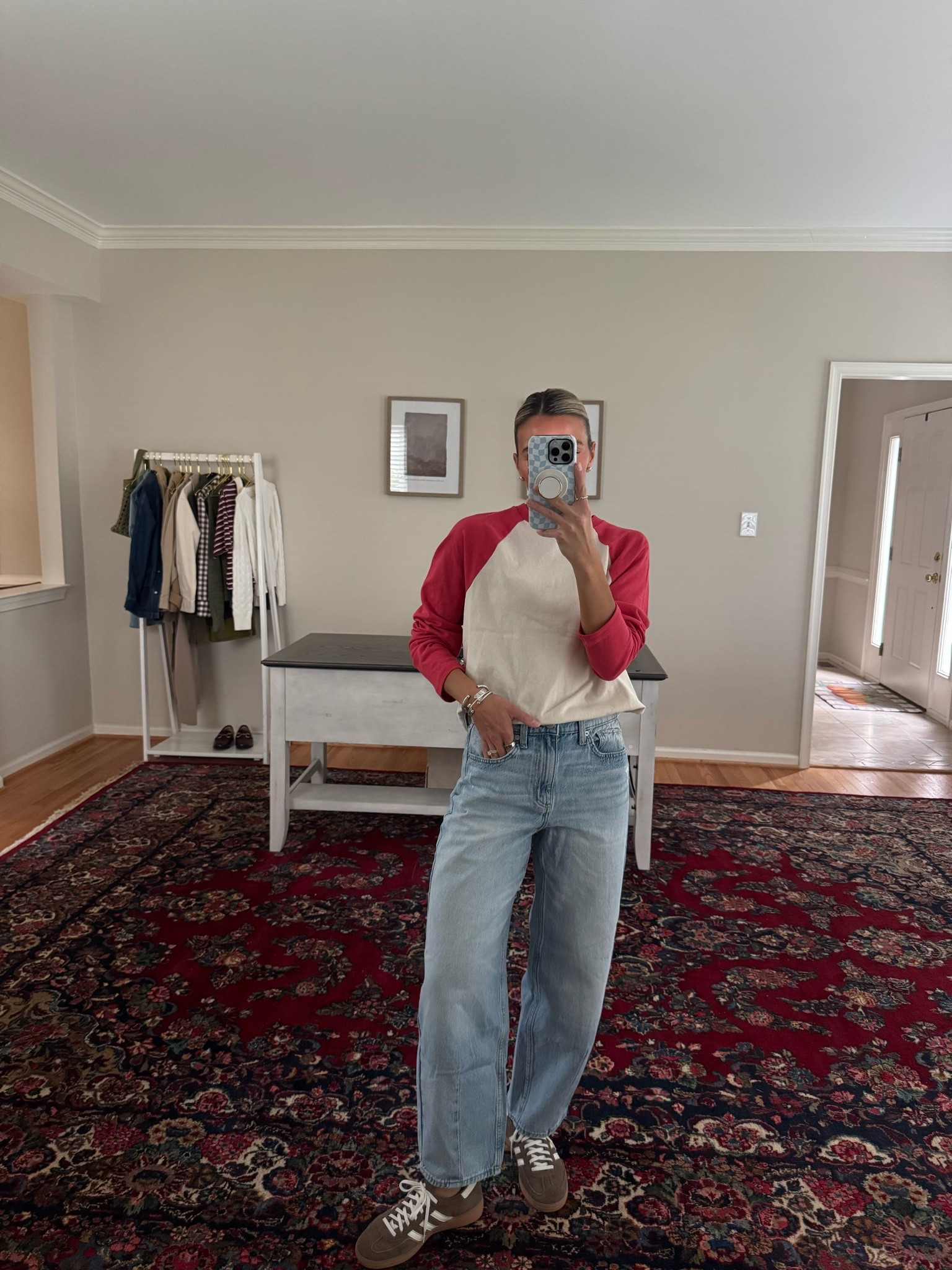 jeans size 2 
Small long sleeve (runs big/overszied)

#LTKootd #LTKmomlife