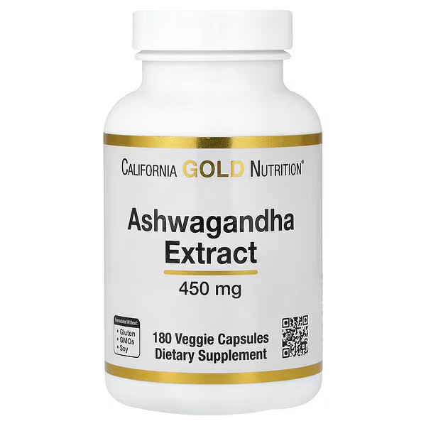 California Gold Nutrition, Ashwagandha, 450 mg, 180 Veggie Capsules | iHerb