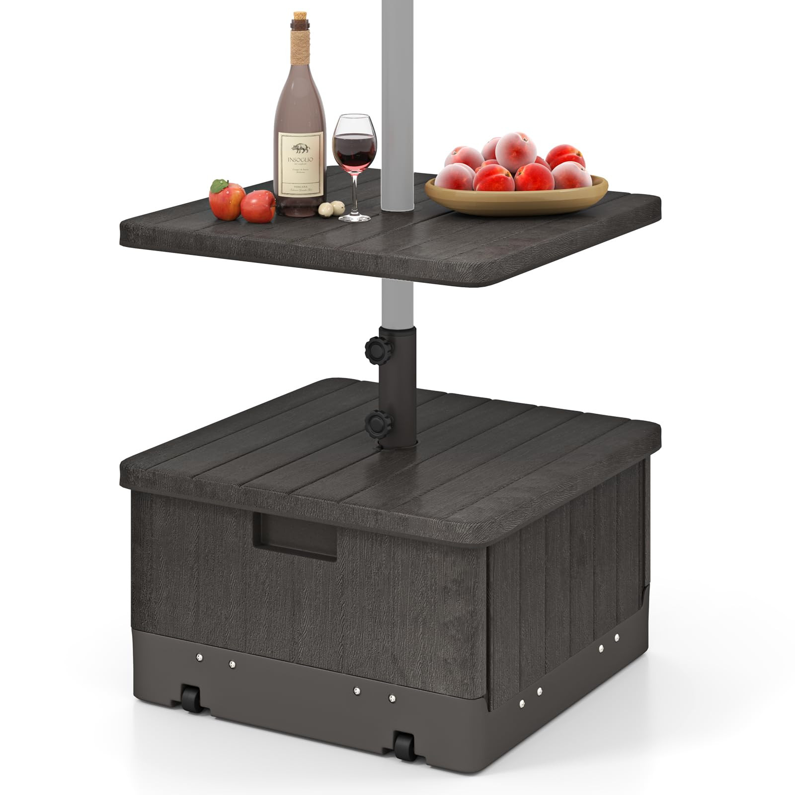 Giantex Outdoor Side Table with Umbrella Stand, 175 lbs Fillable Weighted Bag, Adjustable Umbrell... | Amazon (US)