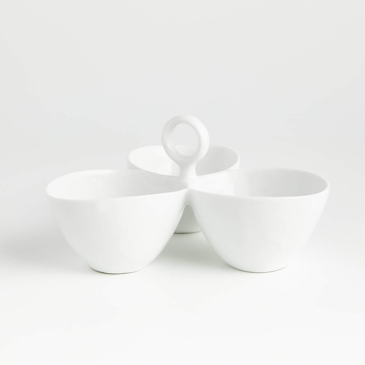 Mercer White Ceramic 3-Part Divided Server + Reviews | Crate & Barrel | Crate & Barrel