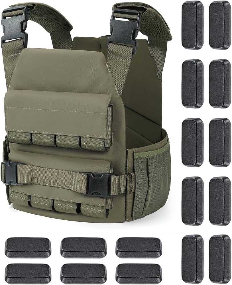 Blue Quartz 40 lb Weighted Vest for Men - Adjustable 0-40 lb with 16 Iron Weight, Heavy-Duty for ... | Amazon (US)