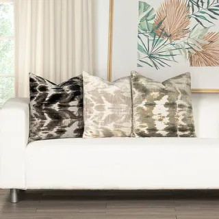 Siscovers Nirvana Cut Velvet Throw Pillow - 22" x 22" - Pearl | Bed Bath & Beyond