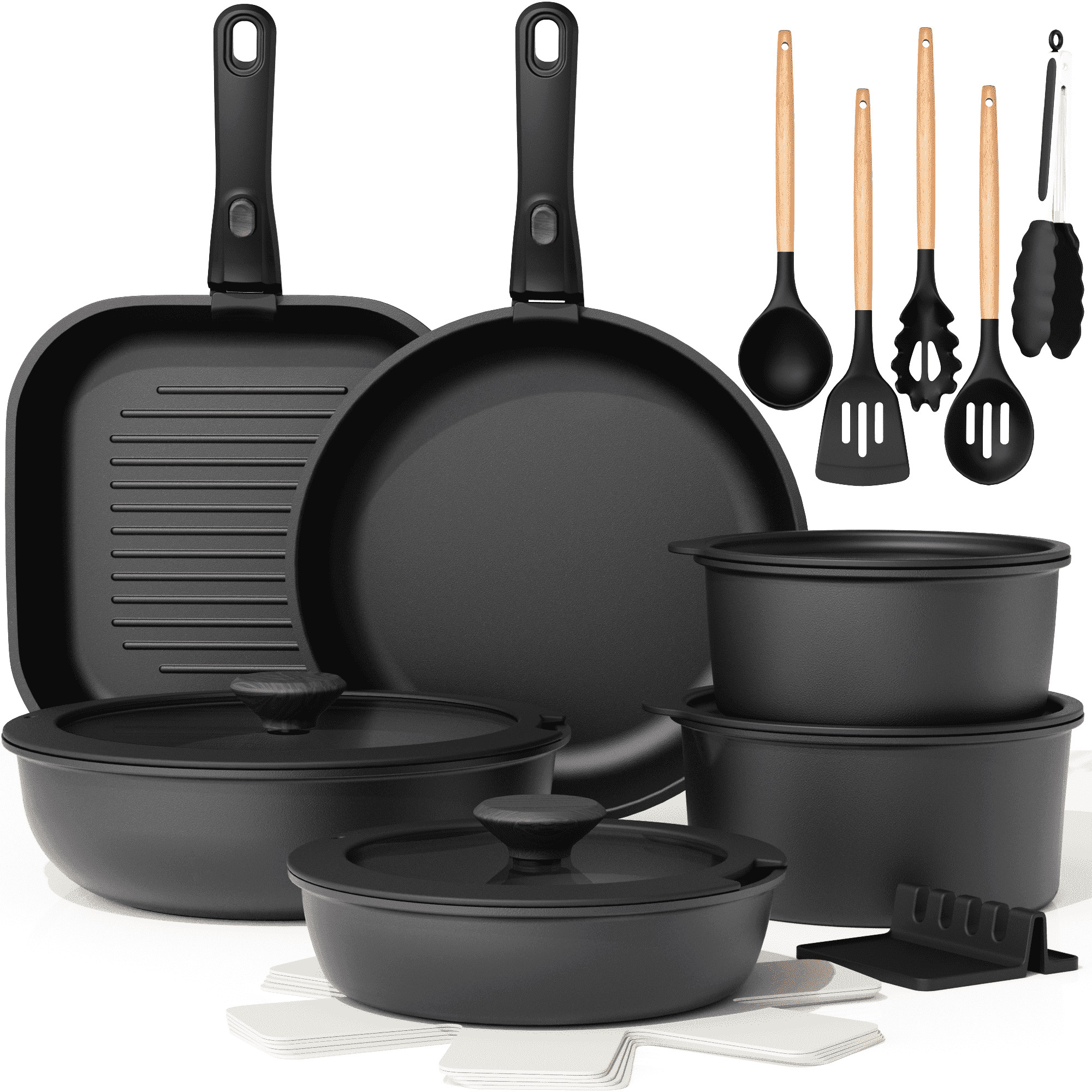 Astercook 22 Piece Pots and Pans Set Non Stick, Cookware Set with Detachable Handles, Induction C... | Walmart (US)
