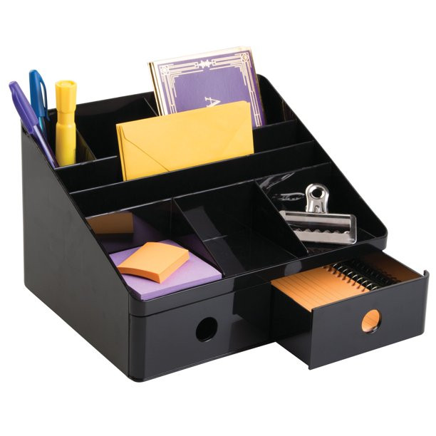 InterDesign Linus Desk Organizer with Drawers, Black | Walmart (US)