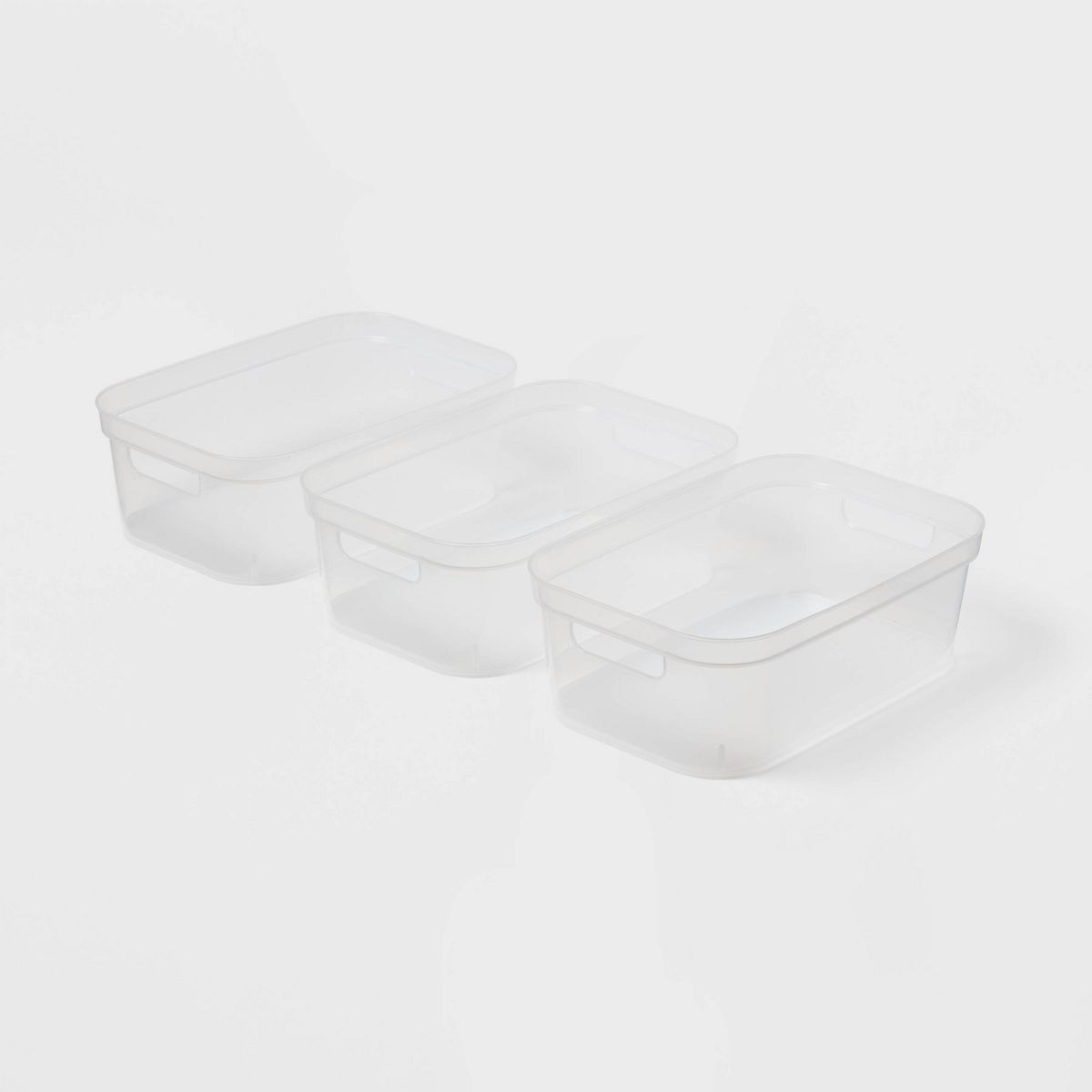 3pk Small Open Storage Bins Clear - Brightroom™: Portable Nesting Plastic Utility Tubs, 5.6 Vol... | Target