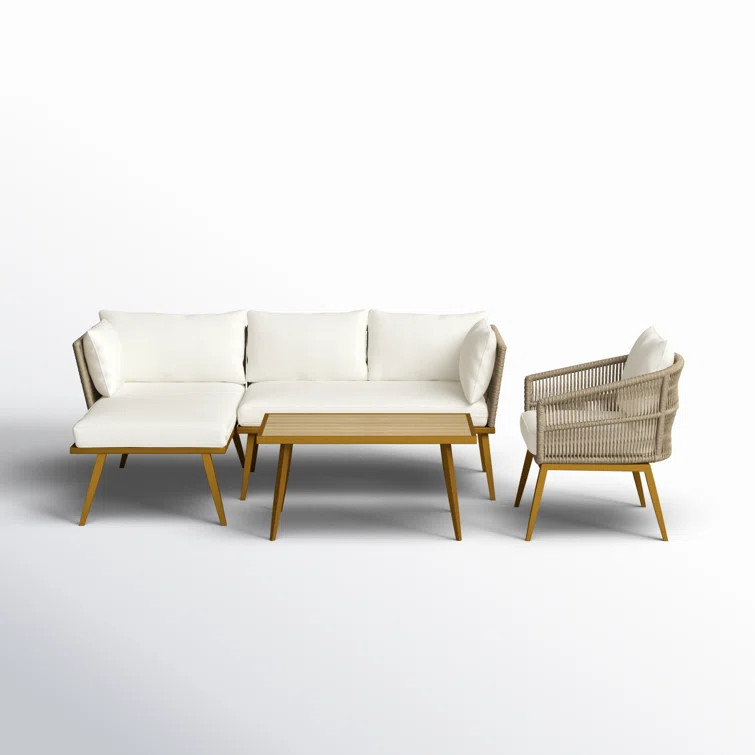 Bovian 4 - Person Outdoor Seating Group with Cushions | Wayfair North America