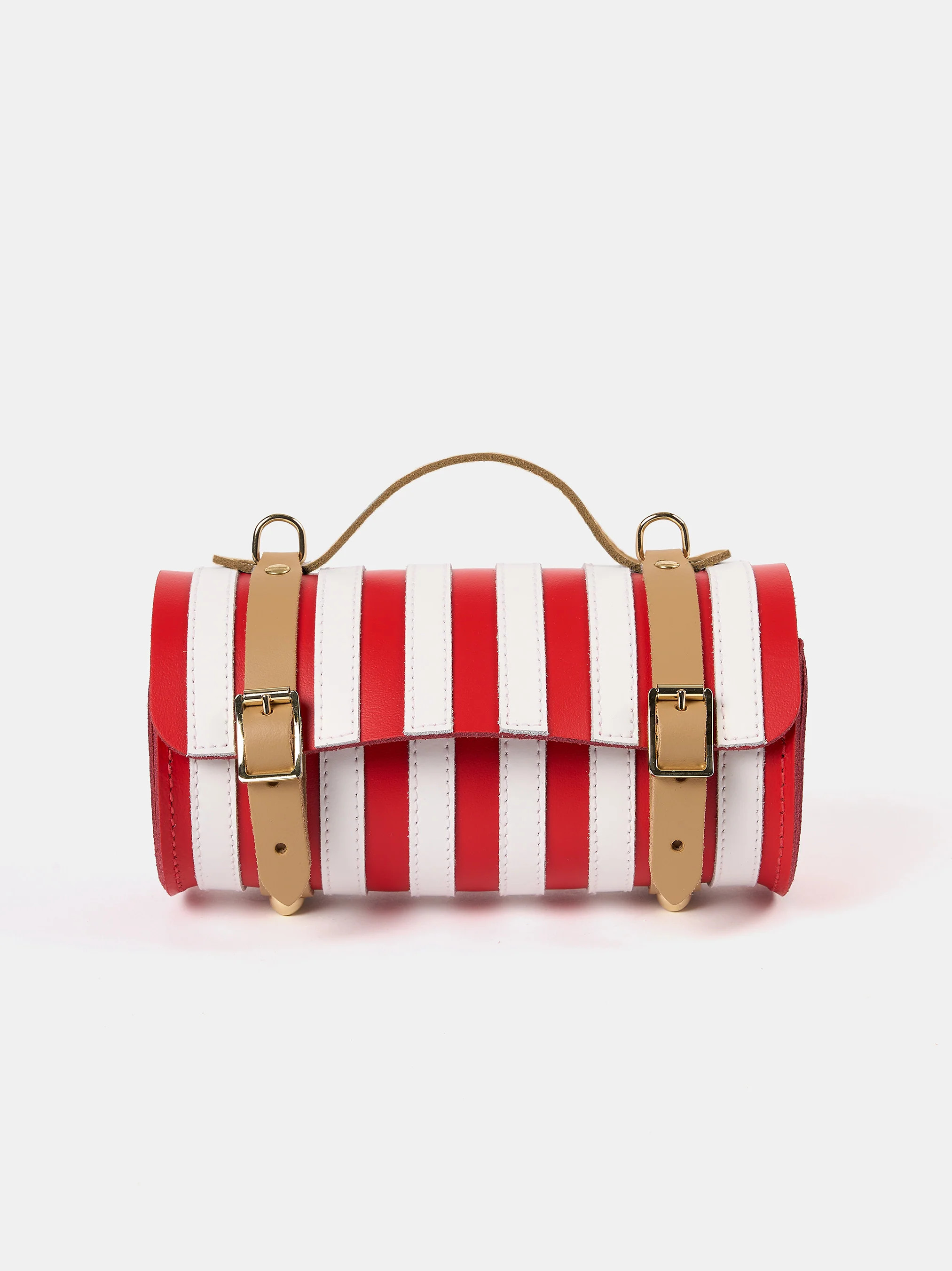 The Micro-Wide Bowls Bag - Bright Red, Brilliant White &amp; Iced Coffee | The Cambridge Satchel Company