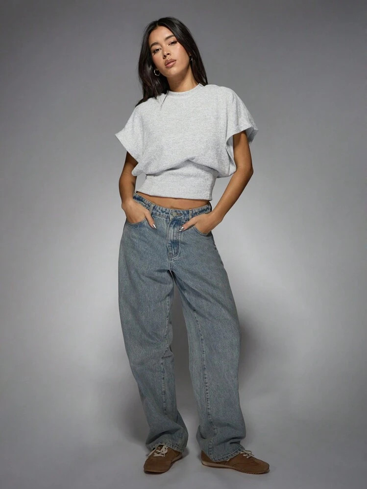 MISSGUIDED Knitted Short Sleeve Crop Top Turtleneck Mock Neck Sweater Fall Winter Cozy Casual Pullover Ribbed Hem | SHEIN