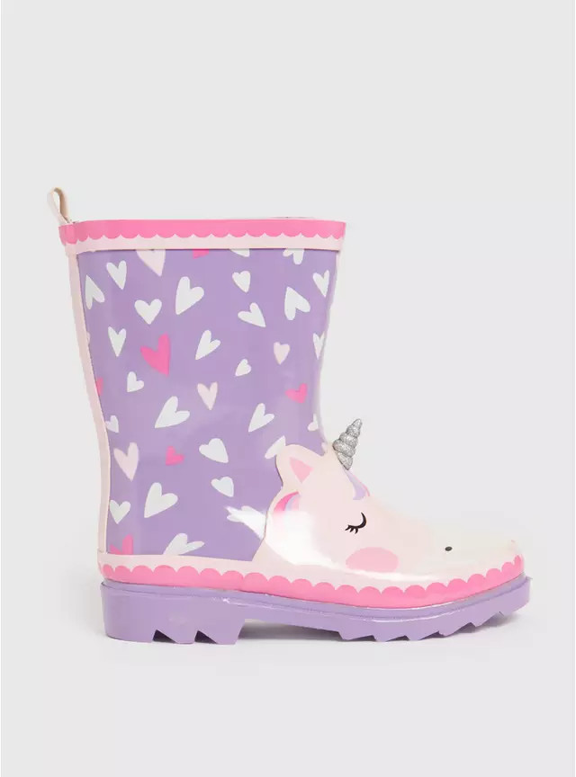Buy Lilac & Pink Unicorn Wellies 6 Infant | Boots and wellies | Tu | Tu Clothing