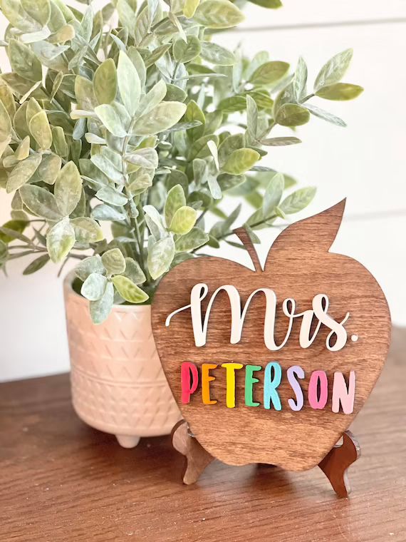 Personalized Desktop Teacher Apple Sign  Mini Apple Sign for - Etsy | Etsy (US)