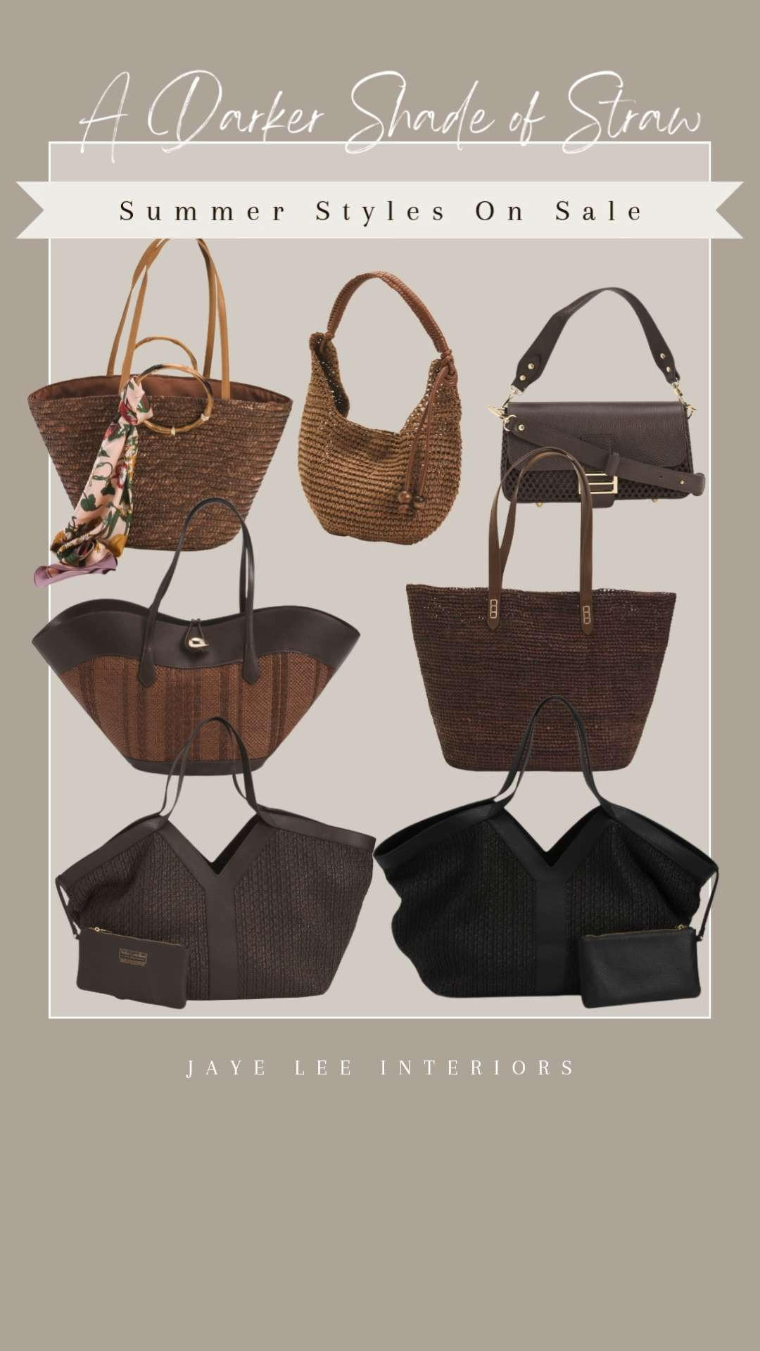 ALL ON SALE! A slightly darker take on the straw beach tote... I'm loving these summer styles and natural textures in chocolate brown. 
#beachtote #beachbag #strawbag #summerpurse #summerstyle #vacationstyle #vacationaccessories #beachvacation #wovenbag #naturaltextures #summerbag #vacationoutfitbeach #mothersdaygiftideas #giftsformom 

 #LTKMothersDay #LTKSeasonal #LTKSaleAlert