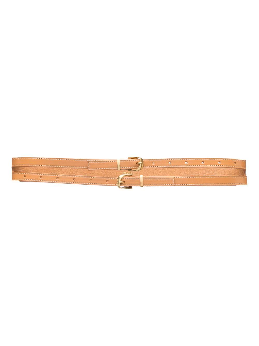 FRAME double-strap Leather Belt - Farfetch | Farfetch Global