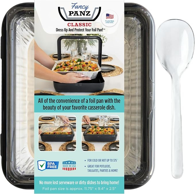 Fancy Panz Charcoal - Classic - Reusable Foil Pan Holder - Made in USA | Amazon (US)