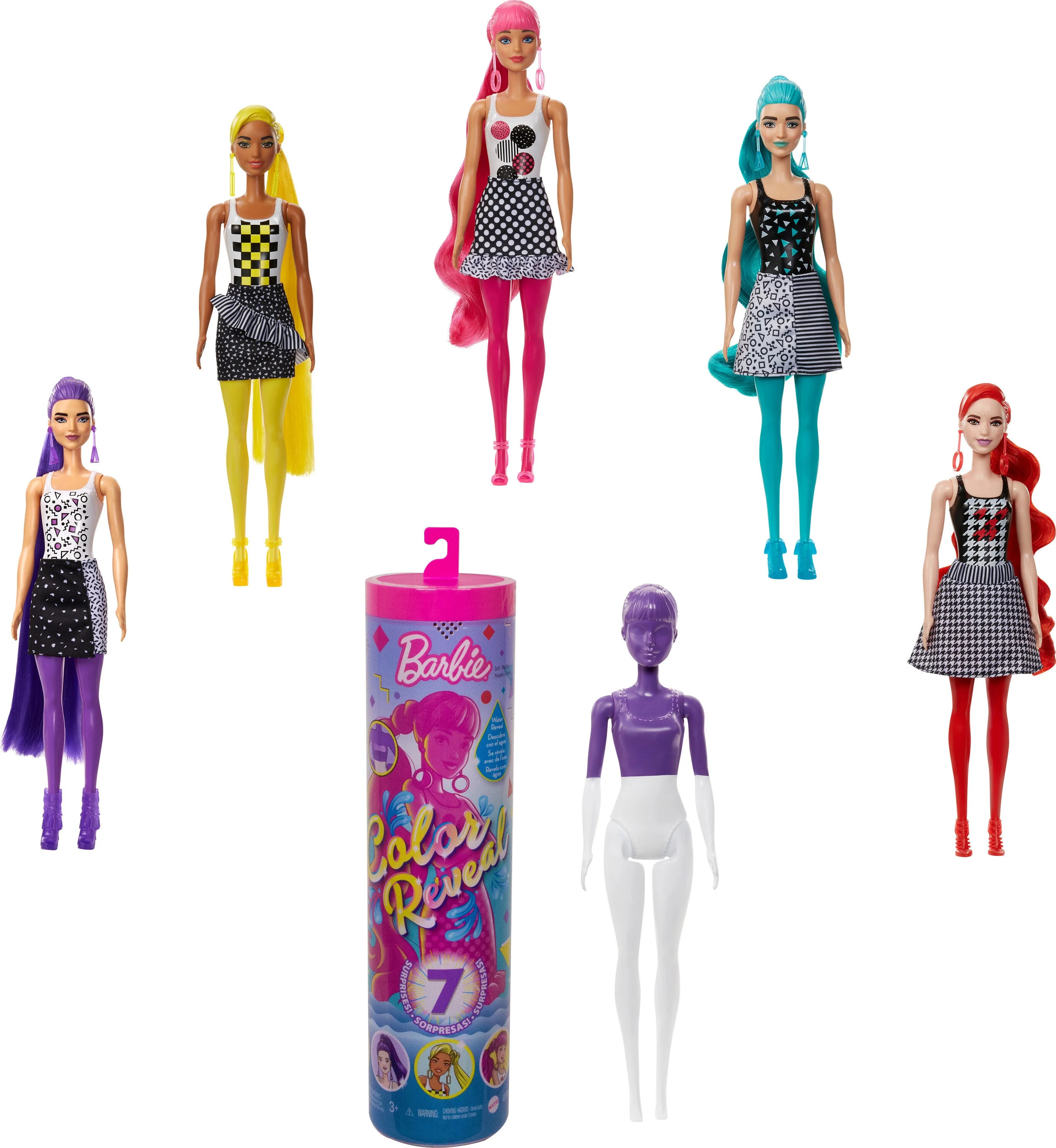 Barbie Color Reveal Doll With 7 Surprises For Kids 3 Years Old & Up | Walmart (US)