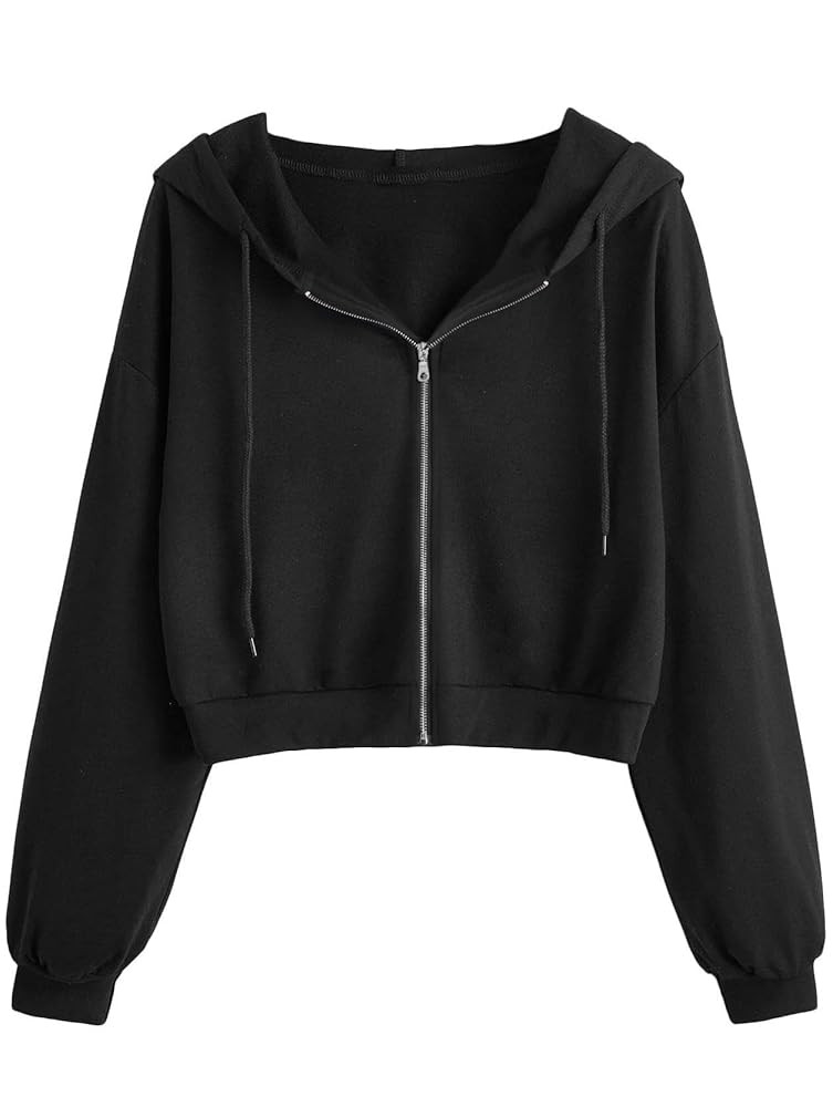 SOFIA'S CHOICE Cropped Zip Up Hoodie Women Long Sleeve Crop Sweatshirts Jackets | Amazon (US)