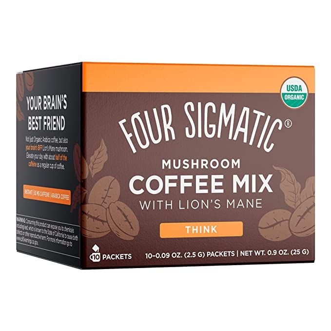 Mushroom Coffee by Four Sigmatic, Organic and Fair Trade Instant Coffee with Lions Mane, Chaga, &... | Amazon (US)