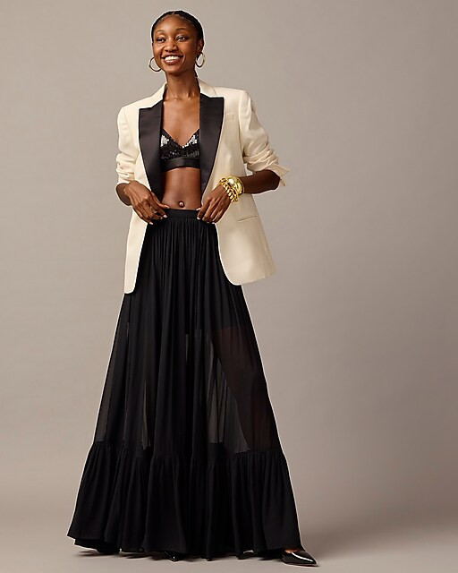 Collection full-length tiered skirt in chiffon | J. Crew US