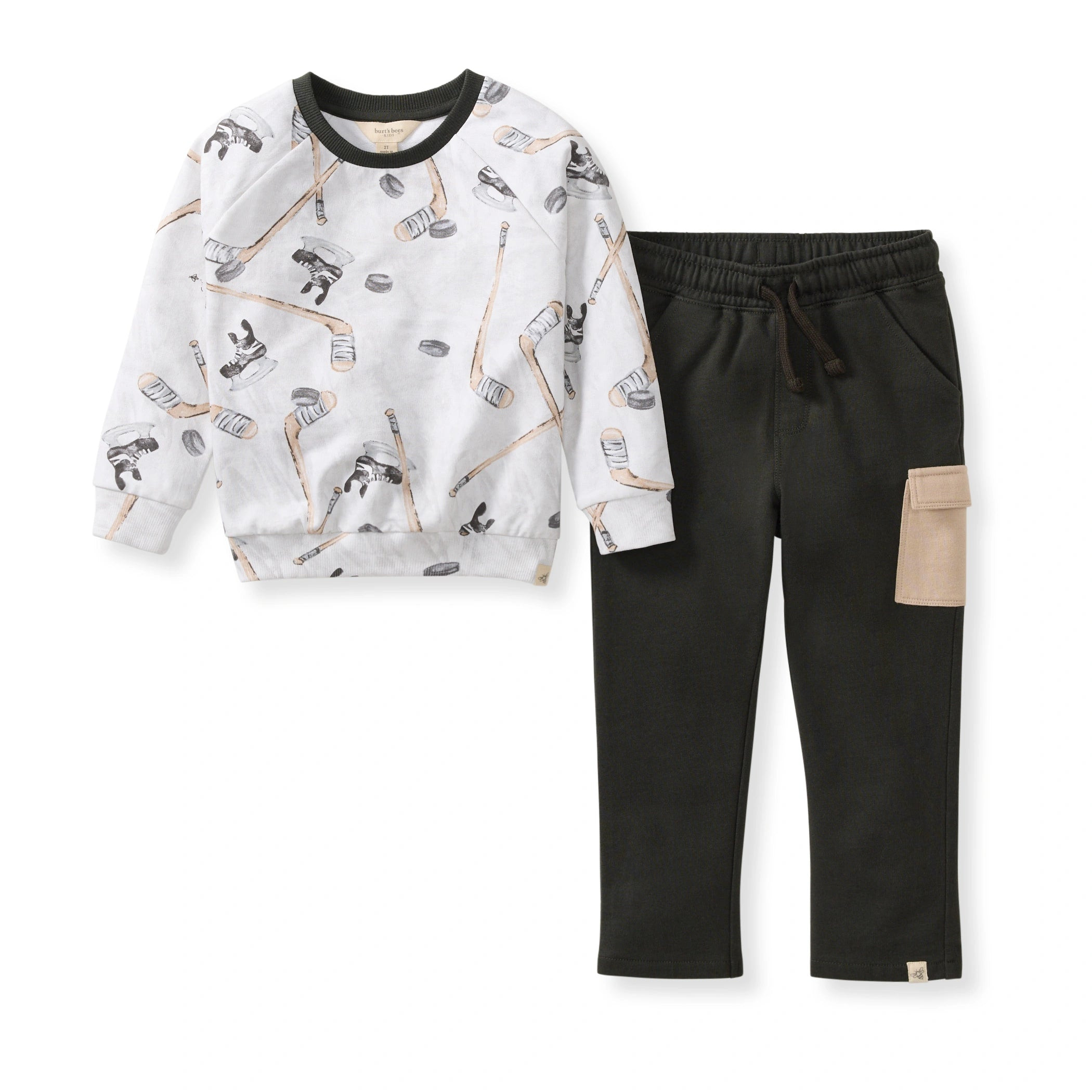 Hockey Season Sweatshirt & Pants Set | Burts Bees Baby
