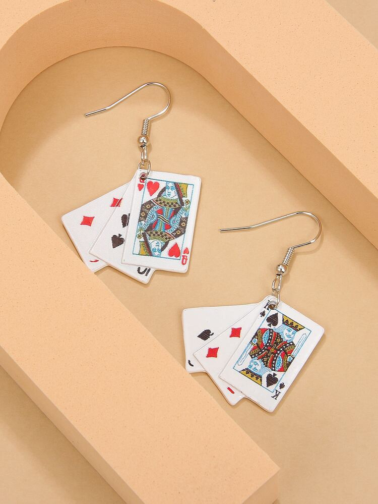 Playing Card Drop Earrings | SHEIN