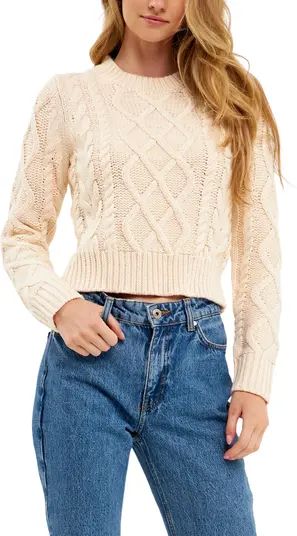 English Factory Crop Cable Stitch Sweater | Nordstrom | Nordstrom