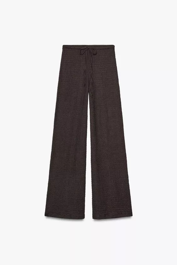 TEXTURED STRAIGHT LEG PANTS | Zara US