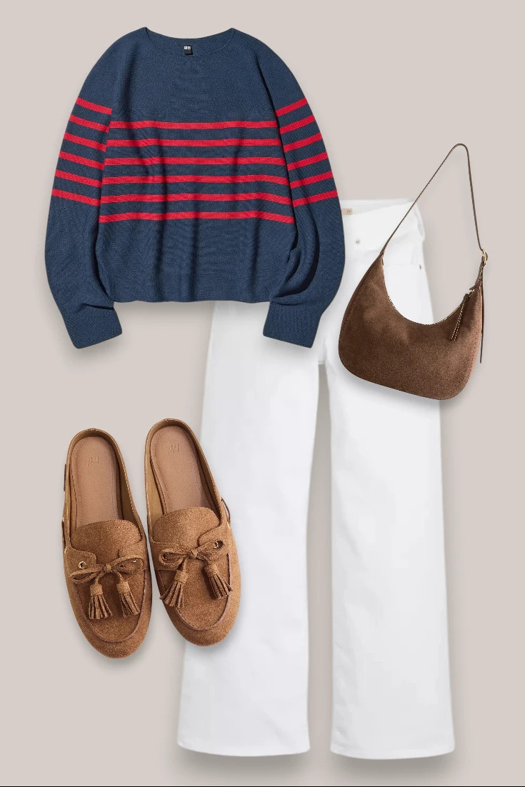 White Jeans Outfit with a breton top and loafers. 

 #LTKsummer #LTKjeans #LTKover50style
