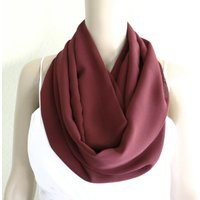 Wine Infinity Scarf. Circle Soft Chiffon | Etsy (US)