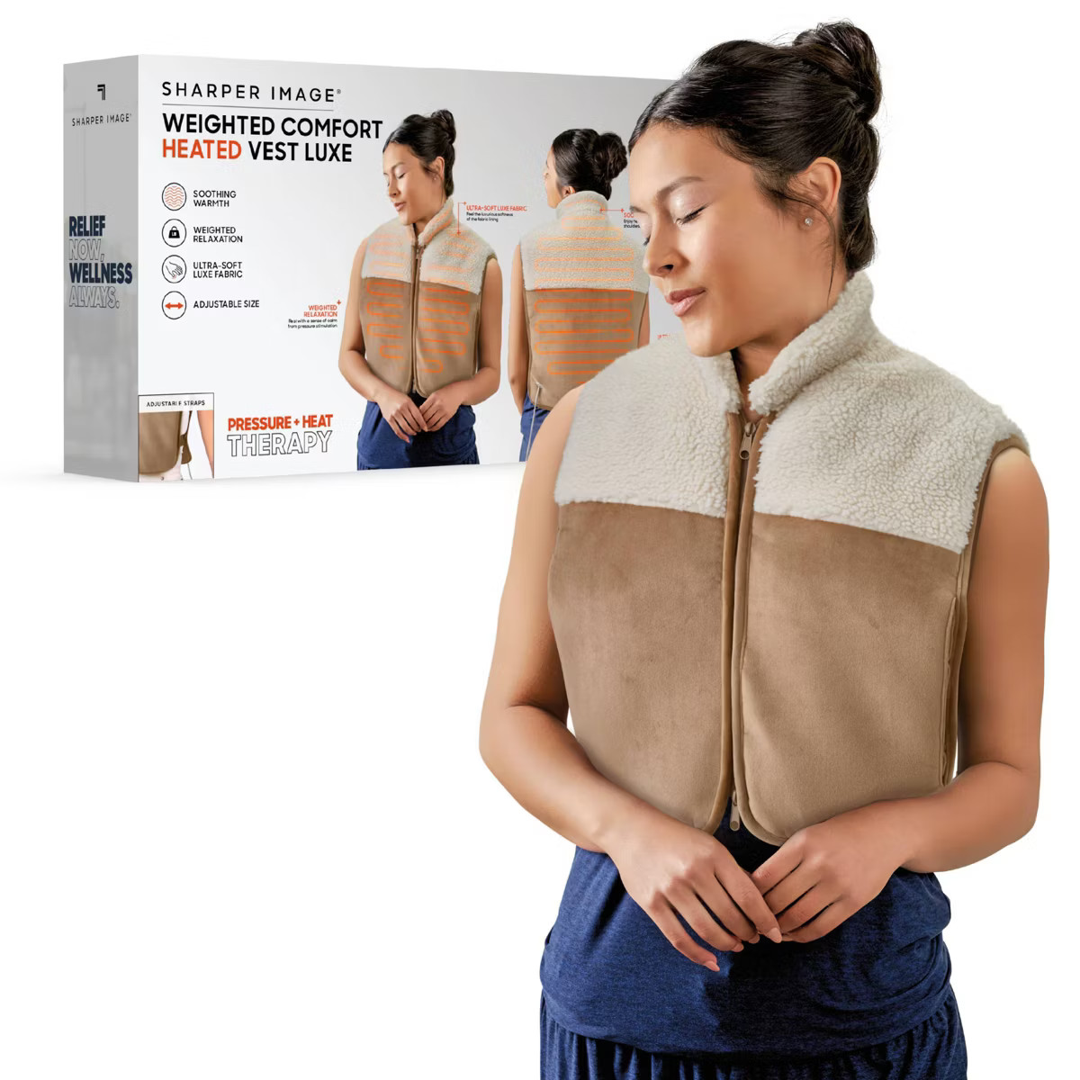 Sharper Image Pain Relief Weighted Comfort Heated Vest Luxe | Target