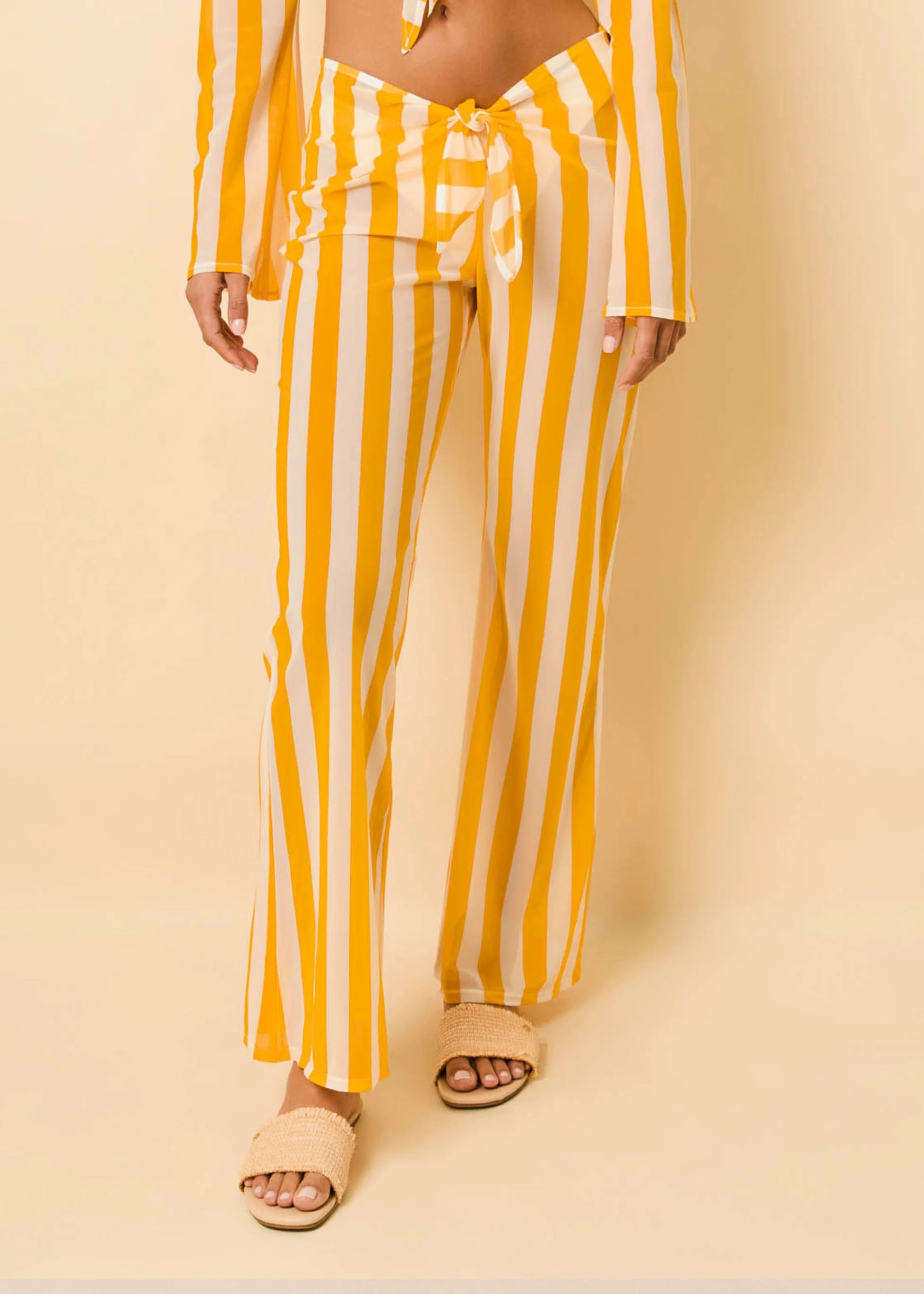 Dolly Pant Mesh Pineapple / Brule Stripe | Solid & Striped