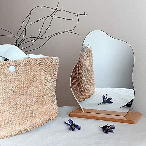 GUOJOZO Acrylic Makeup Mirror for Desk with Stand-Aesthetic Desk Decor Vanity Mirror-Frameless Ta... | Amazon (US)