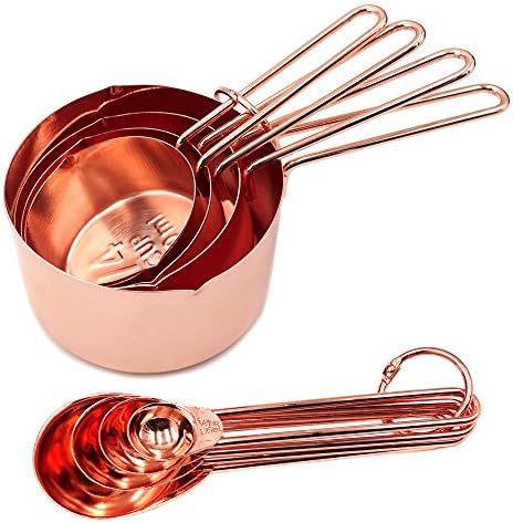 Homestia Stainless Steel Measuring Cups and Spoons Set of 8 Pcs Baking Cooking Utensils with Meas... | Amazon (US)