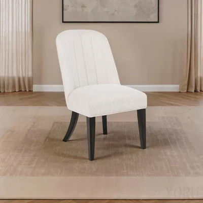 Cream / Burnished Black Upholstered Dining Side Chair (Set Of 2) | Wayfair North America