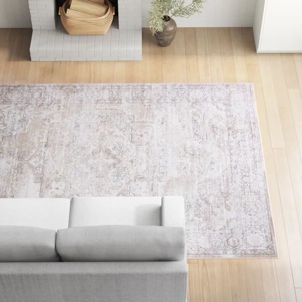 Cantey Machine Woven / Power Loomed Performance Ivory Rug | Wayfair North America