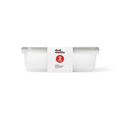 Large Rectangle Food Storage Containers - 128 fl oz/2ct - Dealworthy™ | Target