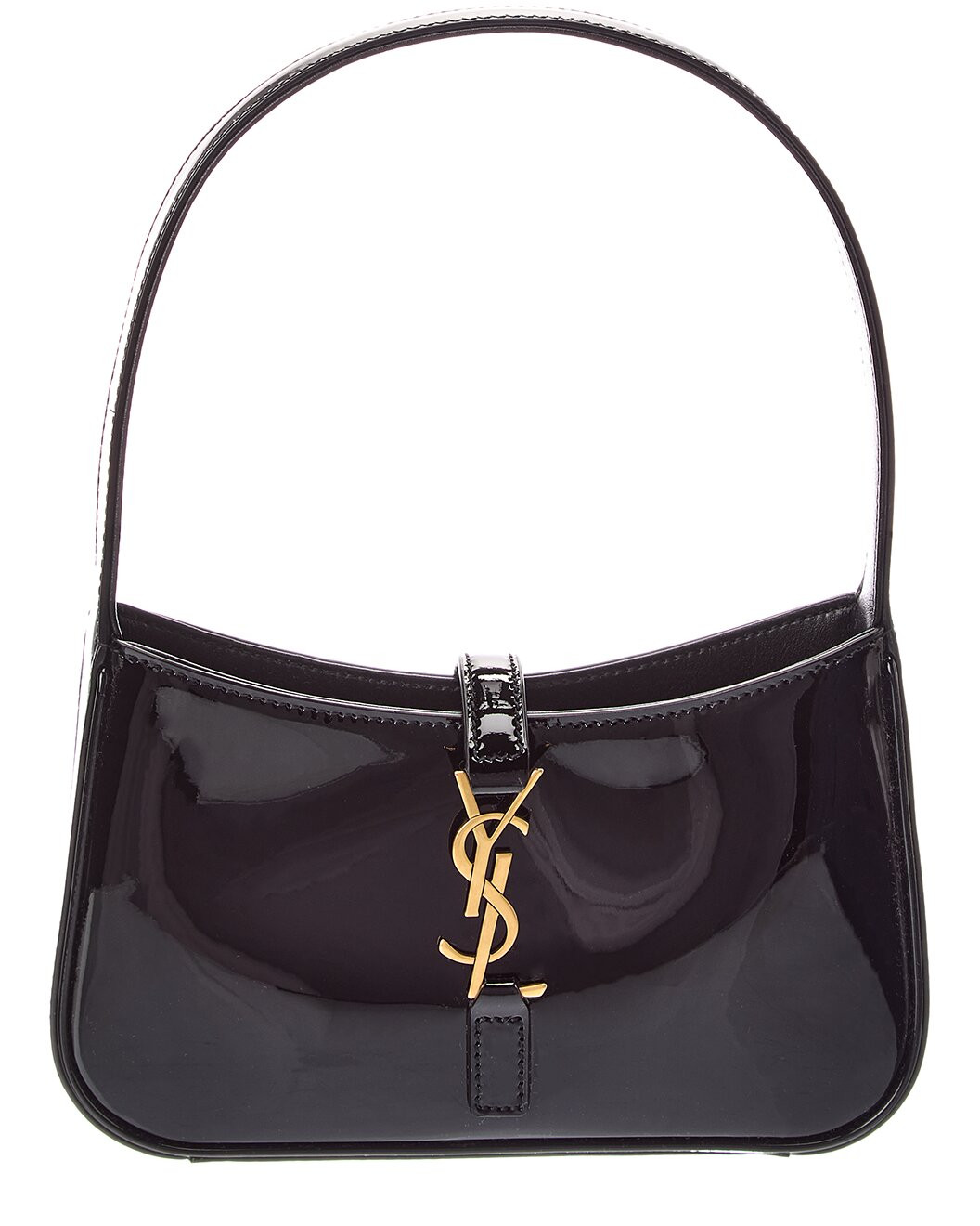 Saint Laurent LE 5 A 7 Mini Patent Hobo Bag | Gilt & Gilt City