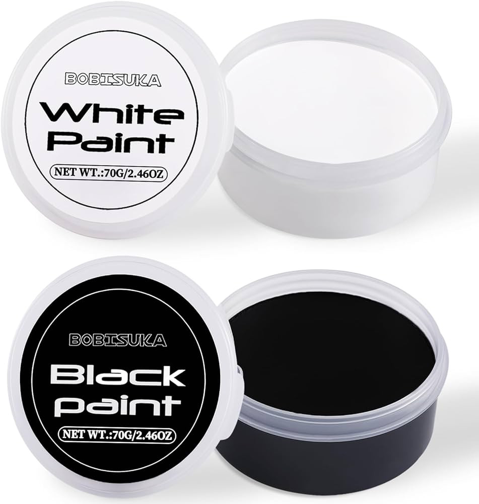 BOBISUKA Halloween Black and White Face Body Paint Oil Based Face Painting Kit for Adult Non Toxi... | Amazon (US)